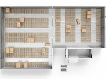 Arctic SuperStore with pallets and connector room