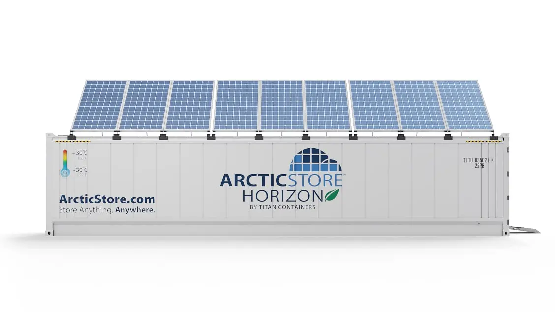 40ft ArcticStore Horizon – Solar Panels 45 degrees