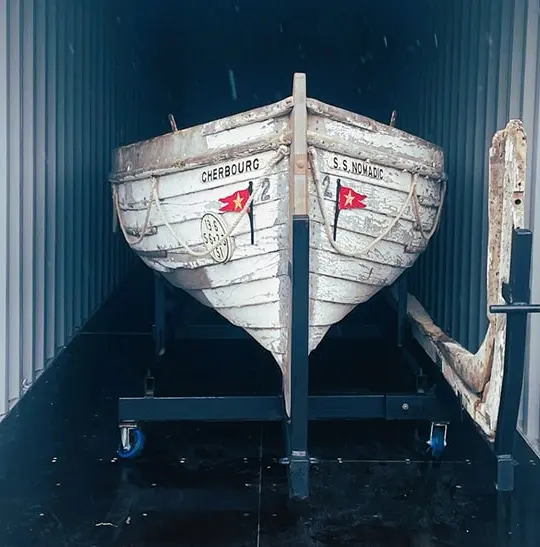 TITANIC Lifeboat stored dry, safe and secure. Self Storage by TITAN Containers